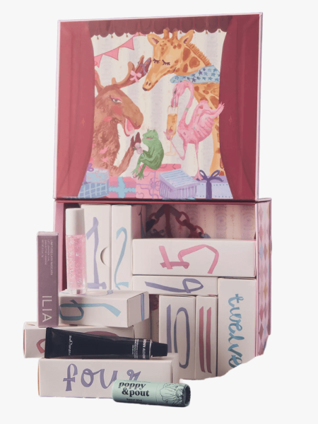 Anthropologie The 12 Days of Beauty Advent Calendar on a light gray background