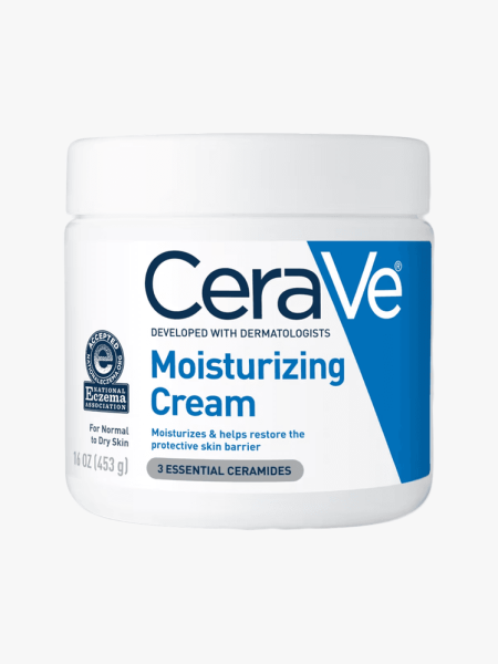 CeraVe Moisturizing Cream in branded component on a light gray background